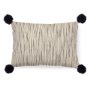 68890-CFNA - Krystal 13x21 Cream/Blue Pom Pom Pillow Cover w/Non-Allergen Filler