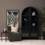 69258 - Timothy 16.0L x 16.0W X 20.0H Ebony Black Iron Side Table