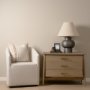 71322 - Hollis Gray-Brown Wood 3-Drawer Closed Nightstand