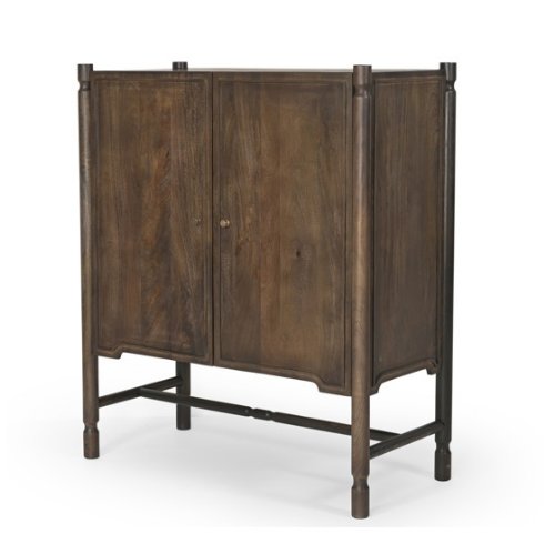 71303 - Phil Dark Brown Wood 2 Door Bar Cabinet