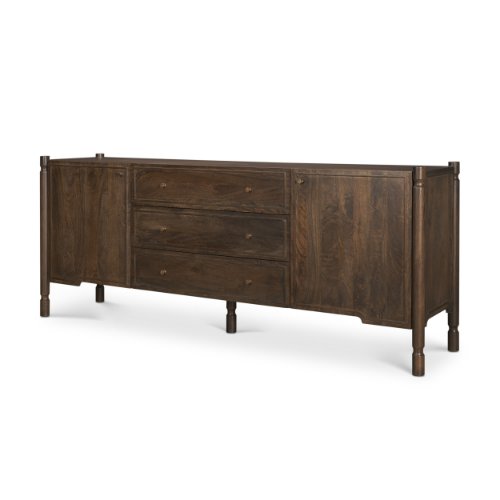 71299 - Phil Dark Brown Wood 2 Door 3 Drawer Closed Sideboard