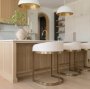 69452V - Hollyfield II Cream Fabric Seat W/ Gold Metal Base Counter Stool