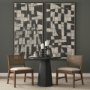 71243 - Reid Framed Brown Cane Cream Fabric Dining Chair