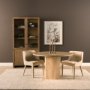 71360-AB - Torreno 42" Travertine Round Top Hexagon Pedestal Dining Table