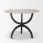 67503-AB - Veneto 40" Round White Marble Top with Black Metal Base Dining Table