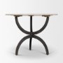 67503-AB - Veneto 40" Round White Marble Top with Black Metal Base Dining Table