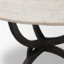 67503-AB - Veneto 40" Round White Marble Top with Black Metal Base Dining Table