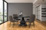 67119-AB - Crossman 60" Round Dark Brown/Gray Solid Wood Table Top & Base Dining Table