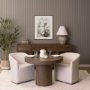 71342-AB - Lyonne 42" Round Medium Brown Oak Wood Pedestal Dining Table