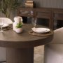 71342-AB - Lyonne 42" Round Medium Brown Oak Wood Pedestal Dining Table