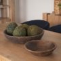 70145 - Nikita Set of 2 Large Medium Brown Reclaimed Wood Bowls