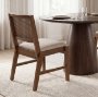 71243 - Reid Framed Brown Cane Cream Fabric Dining Chair