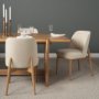 71247 - Abbie Curved Back Oatmeal Fabric Dining Side Chair