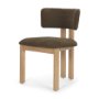 71317 - Soho Curved Open Back Brown Fabric w/ Light Brown Tripod Frame Dining Chair
