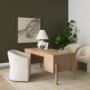 71194 - Curtis Cream Fabric Barrelback Half-Moon Base Dining Armchair