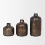 70554 - Daya Short Antiqued Gold Metal Vase