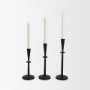 70718 - Qwin Matte Black Cast Aluminum Tall Candle Holder