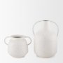 70960 - Treva Tall White w/ Black Speckles Metal Vase