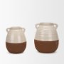 70993 - Tryna Small Beige w/ Matte Brown Ceramic Vase