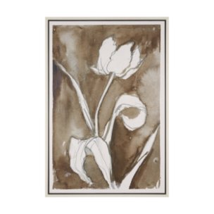 Tulip Bloom V by Mercana Studio Hand-Embellished Textured Framed Canvas Artwork