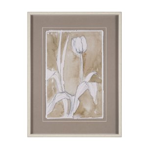 Tulip Bloom II by Mercana Studio Hand-Embellished Framed Artwork Matted under Glass