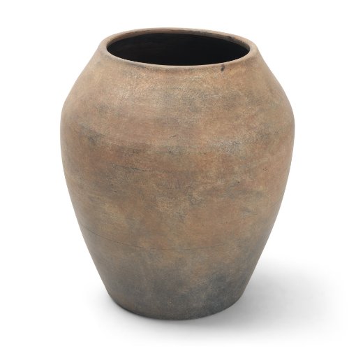 71512 - Cotto 10.6H Two Tone Wide Mouth Weathered Terracotta Urn Vase