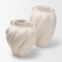 71594 - Syros Twisted Tall Cream Ceramic Urn Vase