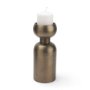 71655 - Pelar Large Antiqued Brass Stacked Pillar Candle Holder