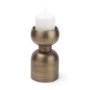 71656 - Pelar Small Antiqued Brass Stacked Pillar Candle Holder