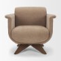 S05027 - Valeria Swivel Chair - Natura 1251 Choco w/ Wood Base