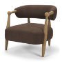 71504 - Lewis Mocha Fabric w/ Brown Wood Open Back Accent Chair
