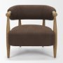 71504 - Lewis Mocha Fabric w/ Brown Wood Open Back Accent Chair