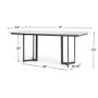 68848-AB - Tanner I 71L x 35W Rectangular White Marble W/ Metal Base Dining Table