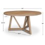 68463 - Legolas I 60" Round Brown Solid Wood Top & Base Dining Table