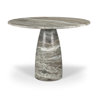 71420-AB - Allyson 42" Solid Grey Marble Round Dining Table