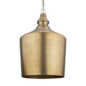 Keller Tall Antiqued Brass Metal 1-Light Pendant