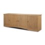 71716 - Carrington 82" 4 Door Closed Sideboard | Brown Oak Wood w/ Brass Hardware