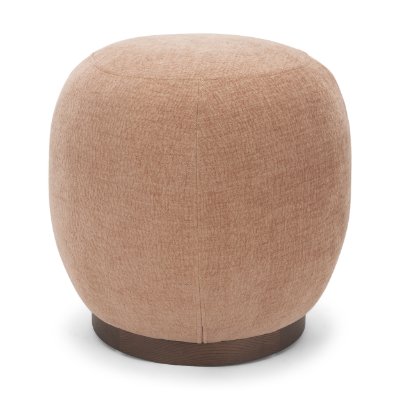71737 - Siren Sienna Fabric w/ Brown Ash Wood Round Accent Stool