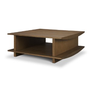 Boden 42" Square Wood Coffee Table w/ Open Shelf