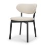71767 - Cole Open Back Dining Chair | Natural Linen Blend Fabric | Dark Wood Frame