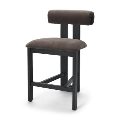 71769 - Tribeca Curve Open Back Charcoal Chenille Tripod Frame Counter Stool