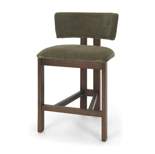 71776 - Soho Curved Open Back Moss 008 Olive Tripod Frame Counter Stool