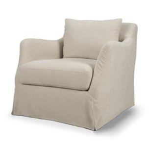 Ellington Slipcovered Slope Arm Accent Chair | Cream Fabric