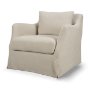 71779 - Ellington Slipcovered Slope Arm Accent Chair | 3 Seater | Cream Fabric