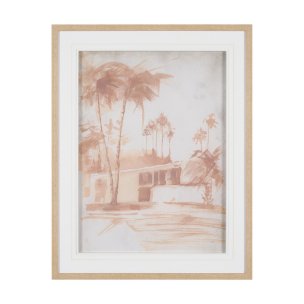 Palm Spring I by Mercana Studio Hand-Embellished Framed Artwork Matted under Glass