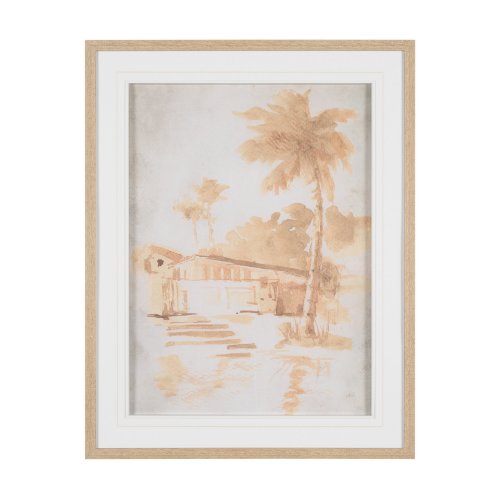 16286 - Palm Spring II by Mercana Studio Hand-Embellished Framed Artwork Matted under Glass