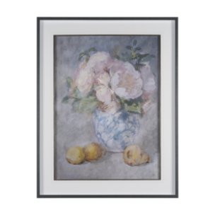 Dynasty Bloom I by Mercana Studio Hand-Embellished Textured Framed Artwork Matted under Glass