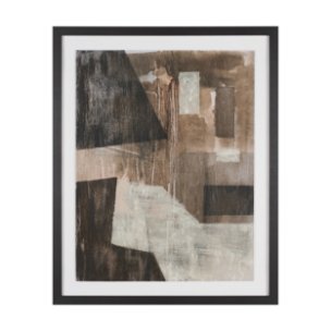 Fault Geometry II by Mercana Studio Hand-Embellished Textured Framed Artwork Matted under Glass