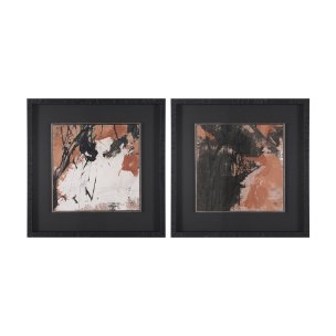 Tones of Sienna III (Set of 2)  by Mercana Studio Hand-Embellished Framed Artwork Matted under Glass