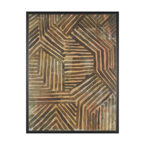 102859-FL - Bronze Geometry I by Mercana Studio Hand-Embellished Textured Framed Canvas Artwork